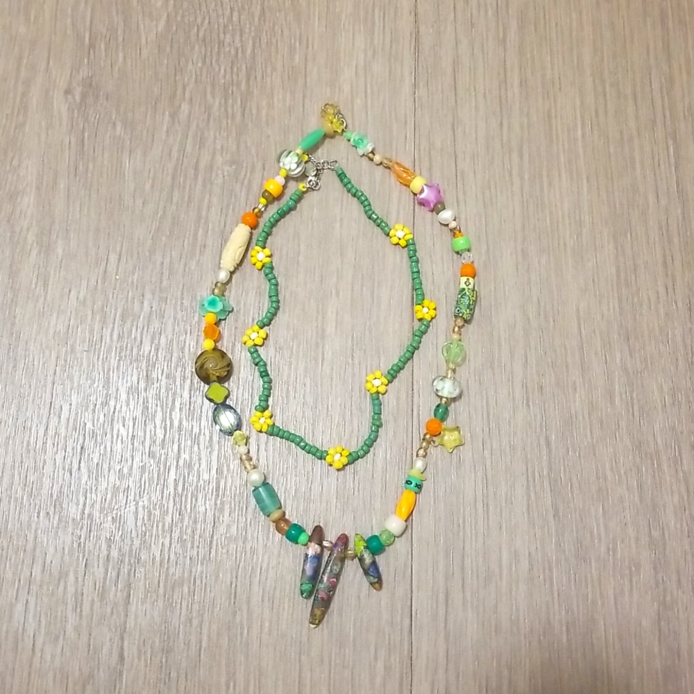 2 vintage beaded necklaces